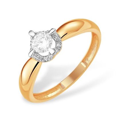 Изображение Золотое кольцо с фианитами