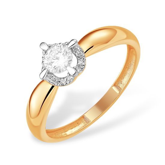 Изображение Золотое кольцо с фианитами