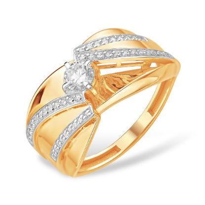 Изображение Золотое кольцо с фианитами