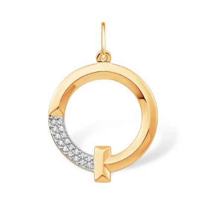 Изображение Золотая подвеска с фианитами