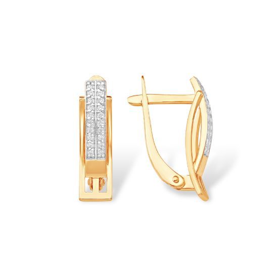 Изображение Золотые серьги с фианитами