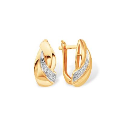 Изображение Золотые серьги с фианитами