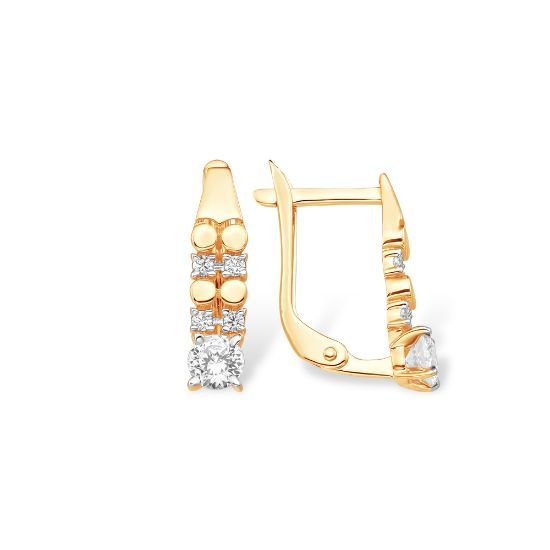 Изображение Золотые серьги с бриллианитами