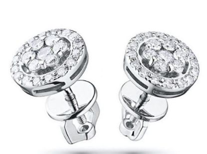 Изображение Золотые серьги-пусеты с бриллиантами