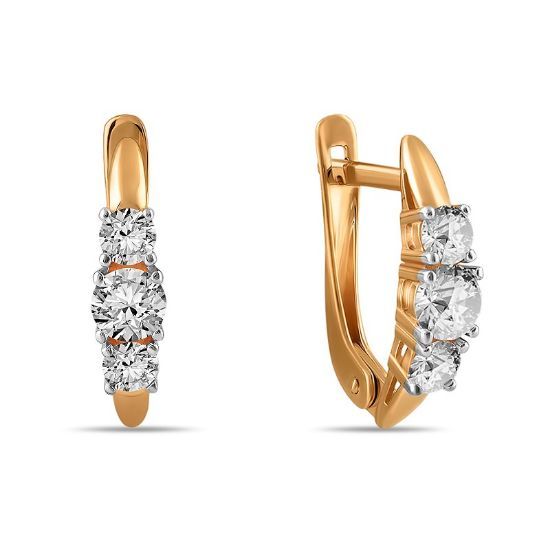 Изображение Золотые серьги с фианитами