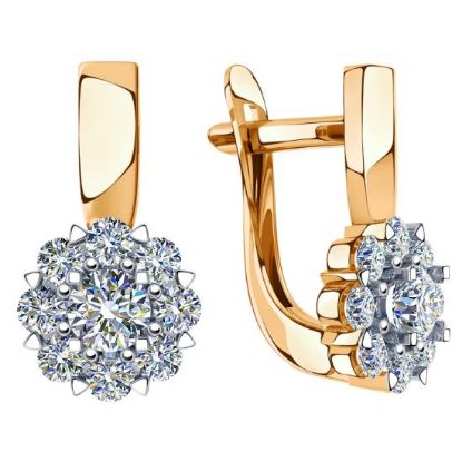 Изображение Золотые серьги с фианитами
