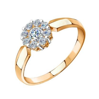 Изображение Золотое кольцо с фианитами