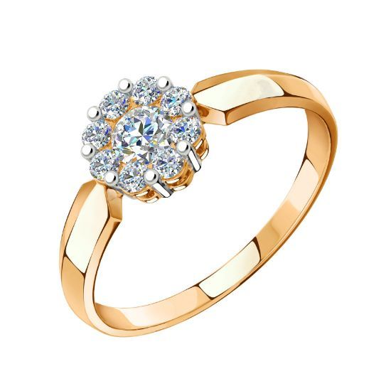 Изображение Золотое кольцо с фианитами