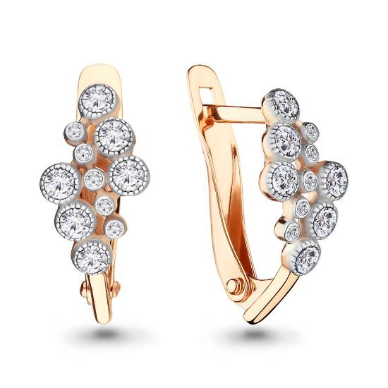 Изображение Золотые серьги с фианитами