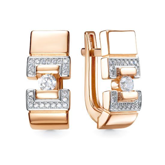 Изображение Золотые серьги с фианитами