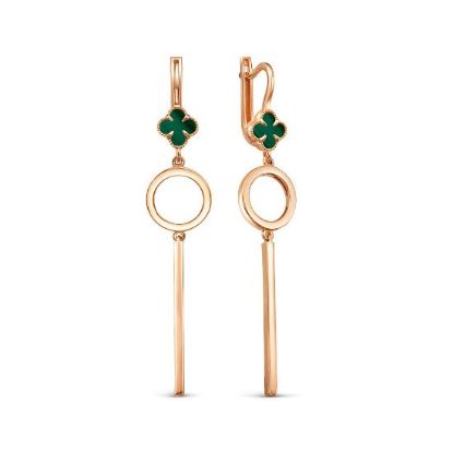 Изображение Золотые серьги-подвески 585 пробы