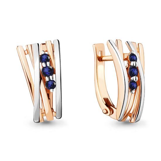 Изображение Золотые серьги с сапфирами