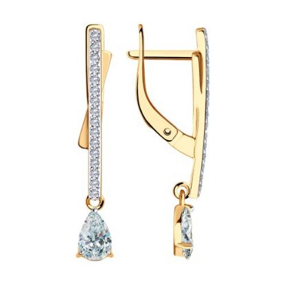 Изображение Золотые серьги с фианитами