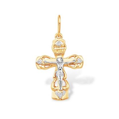 Изображение Золотой крест с фианитами