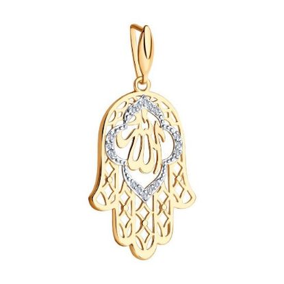 Изображение Золотая подвеска с фианитами