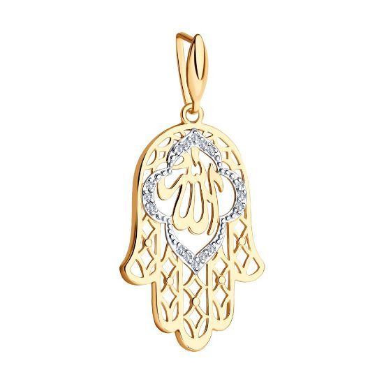 Изображение Золотая подвеска с фианитами