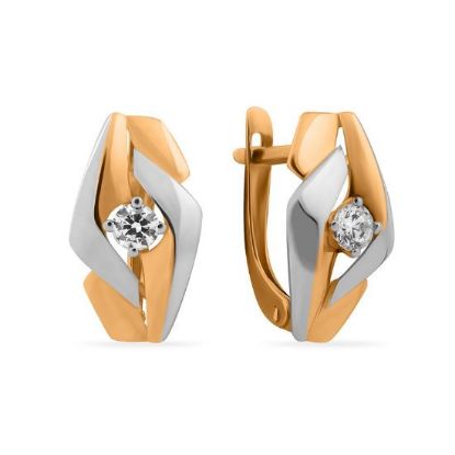 Изображение Золотые серьги с фианитом