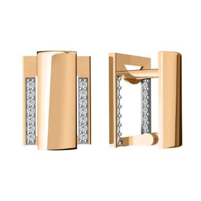 Изображение Золотые серьги с фианитами