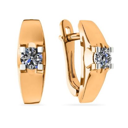 Изображение Золотые серьги с фианитами