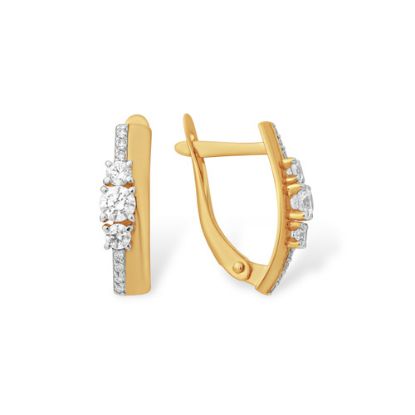 Изображение Золотые серьги с фианитами