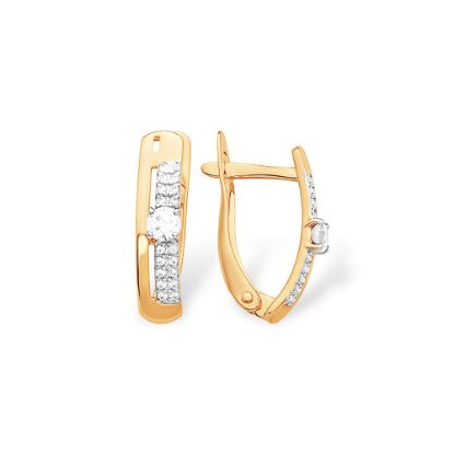 Изображение Золотые серьги с фианитами