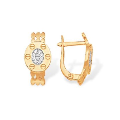 Изображение Золотые серьги с фианитами