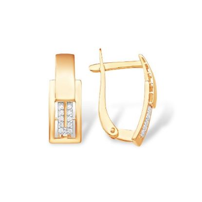 Изображение Золотые серьги с фианитами