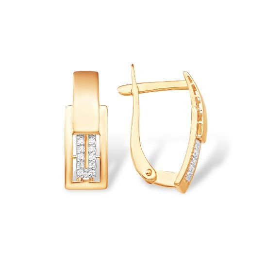 Изображение Золотые серьги с фианитами