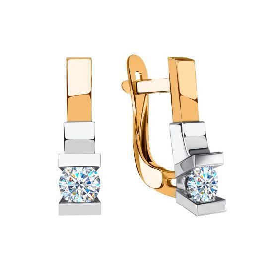 Изображение Золотые серьги с фианитами