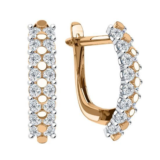 Изображение Золотые серьги с фианитами