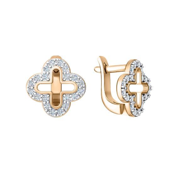 Изображение Золотые серьги "Клевер"