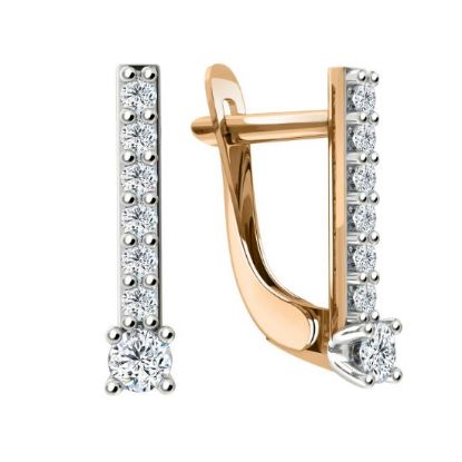 Изображение Золотые серьги с фианитами