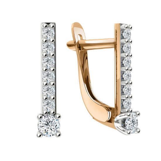 Изображение Золотые серьги с фианитами