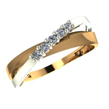 Изображение Золотое кольцо с фианитами