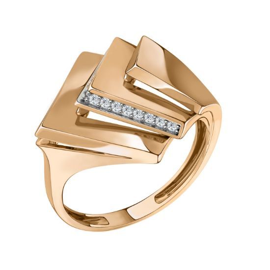 Изображение Золотое кольцо с фианитами