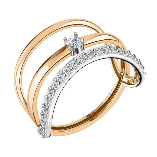 Изображение Золотое кольцо с фианитами