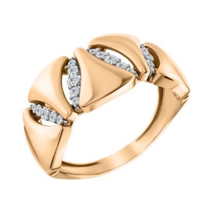 Изображение Золотое кольцо с фианитами