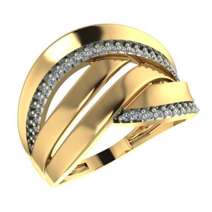 Изображение Золотое кольцо с фианитами