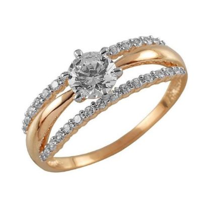 Изображение Золотое кольцо с фианитами