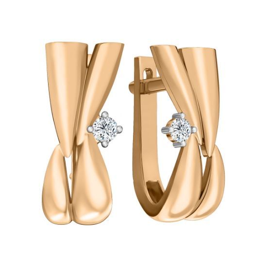 Изображение Золотые серьги с фианитами