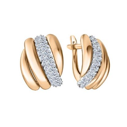 Изображение Золотые серьги с фианитами