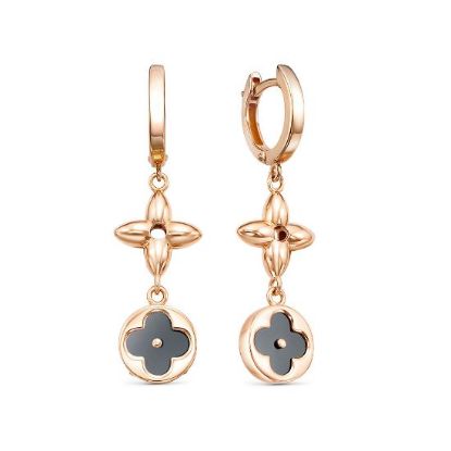 Изображение Золотые серьги-подвески 585 пробы