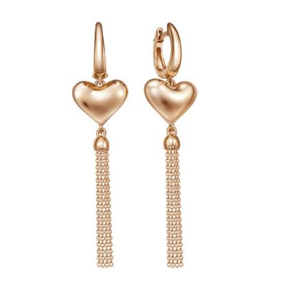 Изображение Золотые серьги "Сердечко"