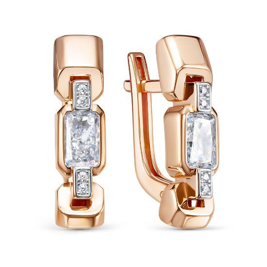 Изображение Золотые серьги с бриллианитами