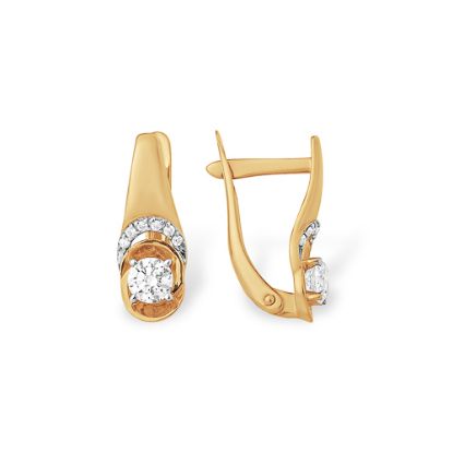 Изображение Золотые серьги с фианитами