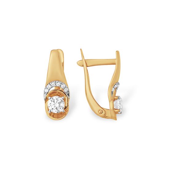 Изображение Золотые серьги с фианитами