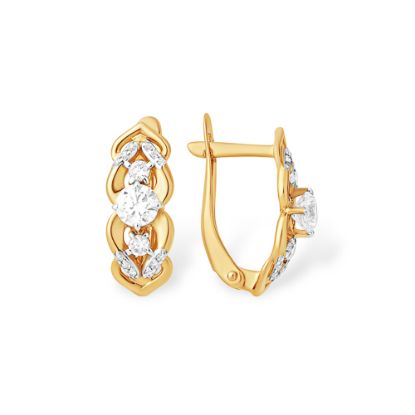 Изображение Золотые серьги с фианитами