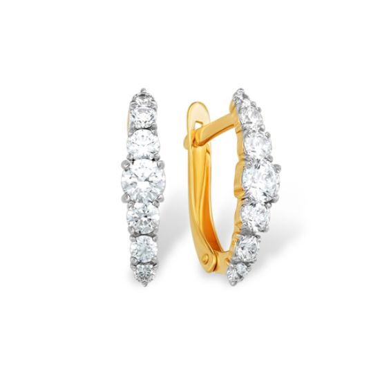 Изображение Золотые серьги с фианитами