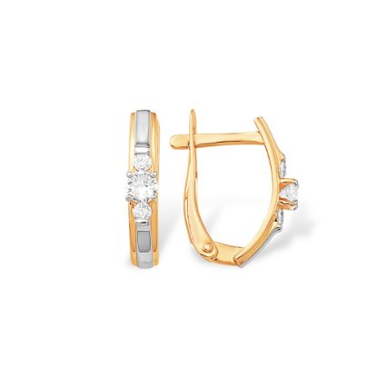 Изображение Золотые серьги с фианитами