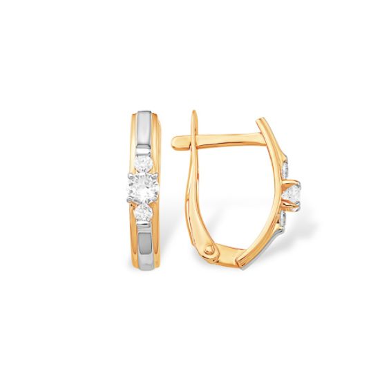 Изображение Золотые серьги с фианитами